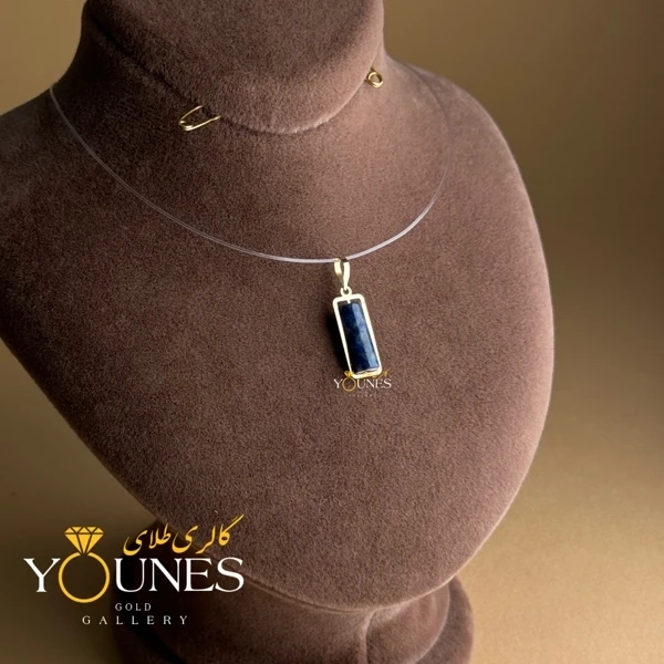 آویز طلا سنگ دلربا سرمه ای